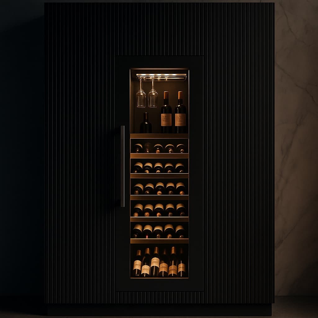 Cave à vin Miele MasterCool intégrée dans une colonne LEICHT